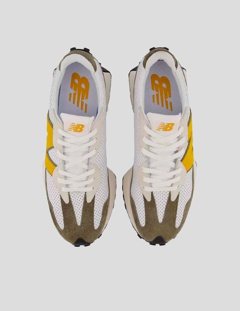 Zapatillas NEW BALANCE 327 po white/varsity gold